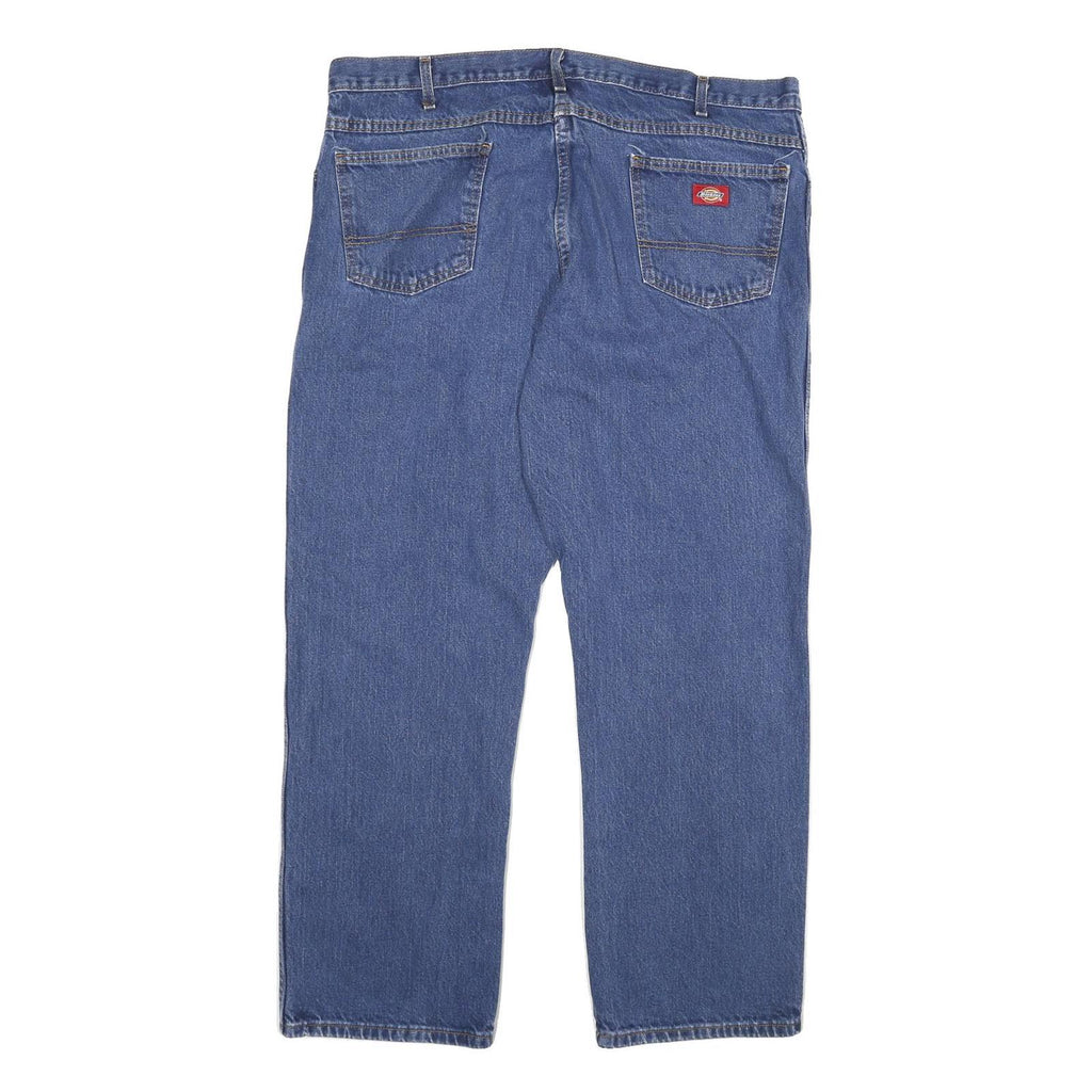 DICKIES Mens Blue Regular Fit Straight Leg Denim Jeans W40 L30 Durable Cotton
