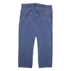 DICKIES Mens Blue Regular Fit Straight Leg Denim Jeans W40 L30 Durable Cotton