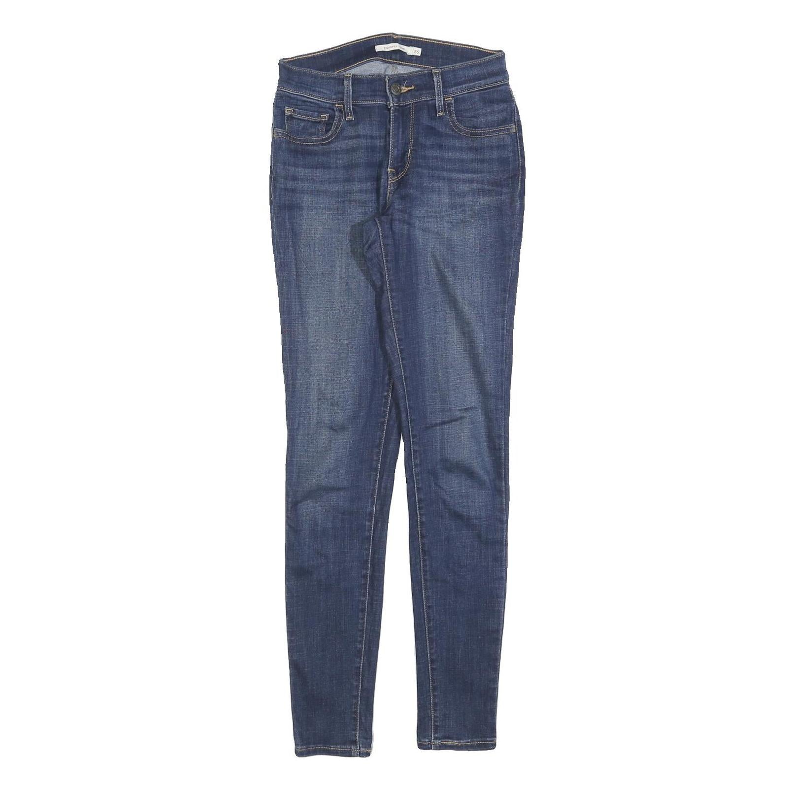 LEVI'S 710 Womens Slim Skinny Denim Raw Blue Stretch W26 L30 Skinny Jeans