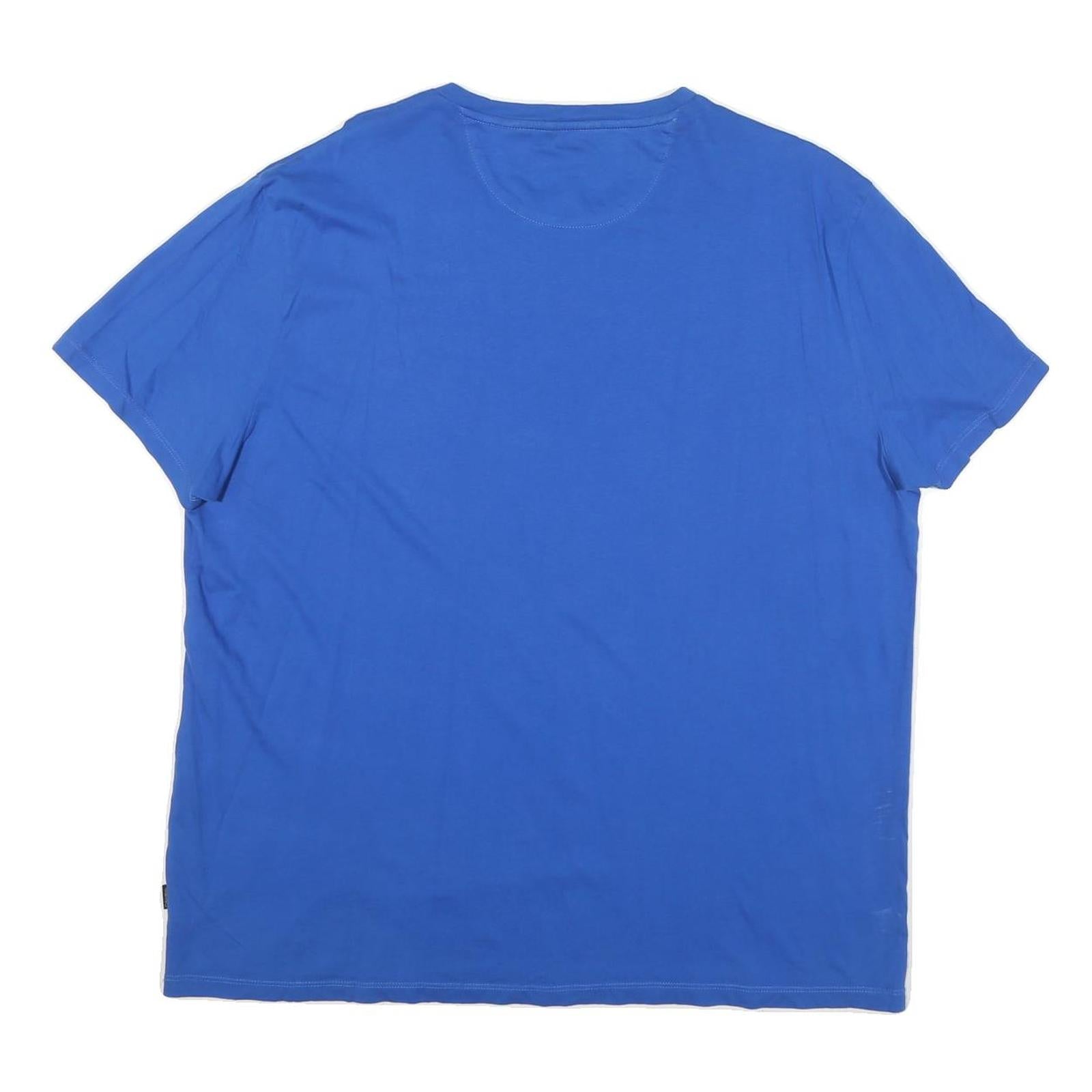 CALVIN KLEIN JEANS Womens Blue T-Shirt 2XL Short Sleeve Crew Neck Plain Cotton