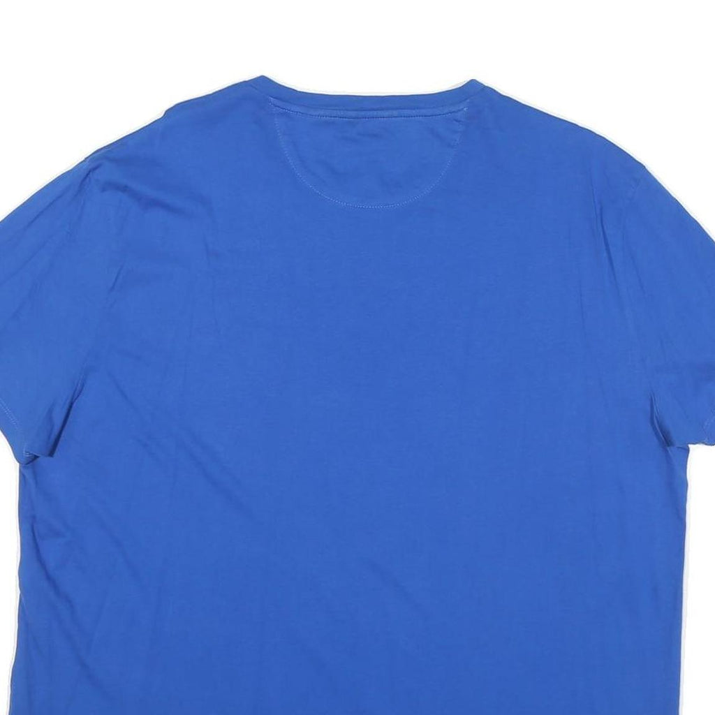 CALVIN KLEIN JEANS Womens Blue T-Shirt 2XL Short Sleeve Crew Neck Plain Cotton