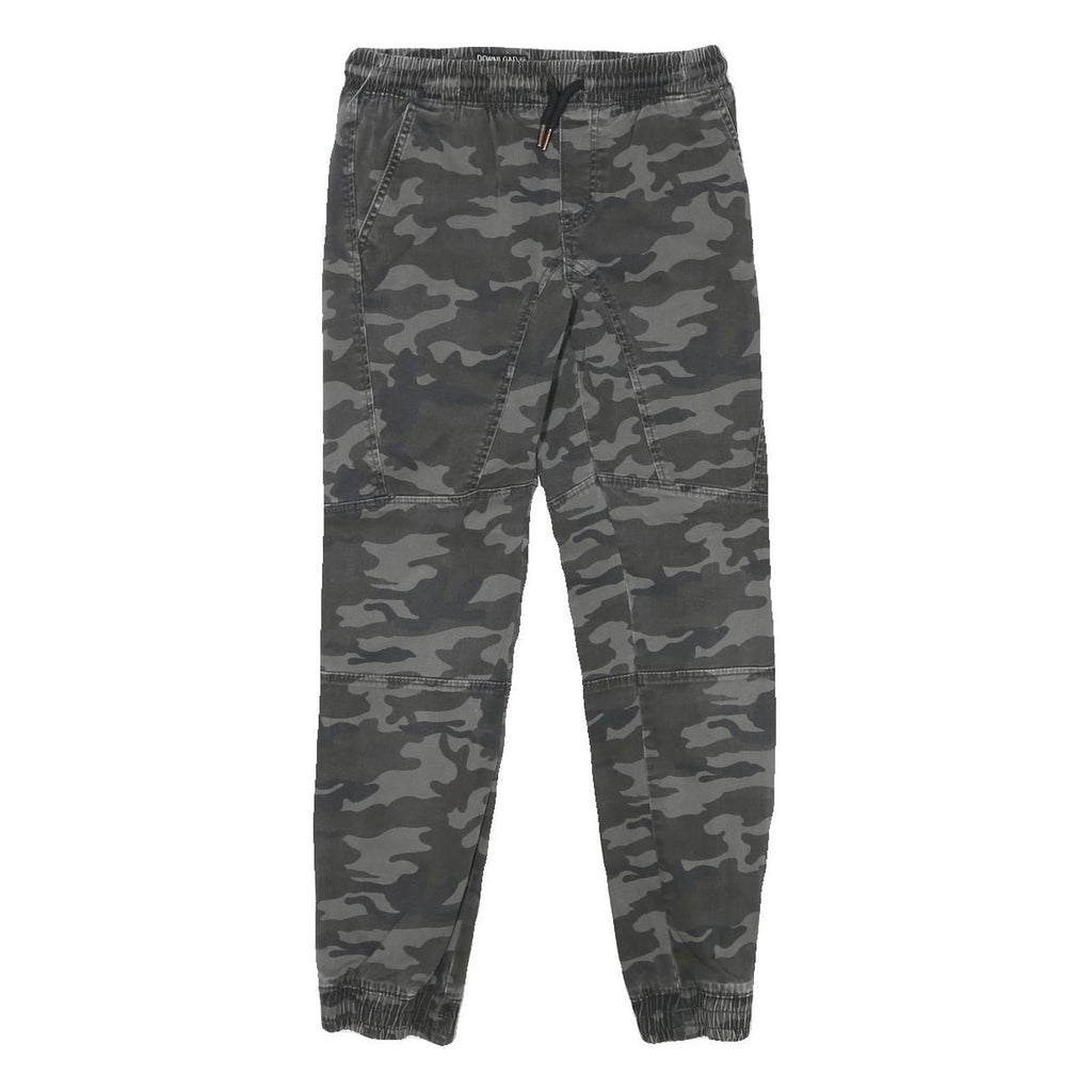DOWNLOAD Mens Cotton Blend Slim Camouflage Drawstring Trousers W26 L26 Casual