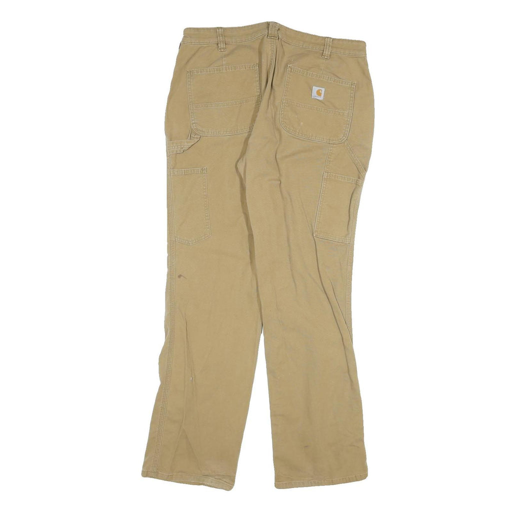 CARHARTT Womens Cotton Blend Beige Regular Fit Straight Trousers W32 L30