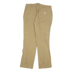 CARHARTT Womens Cotton Blend Beige Regular Fit Straight Trousers W32 L30