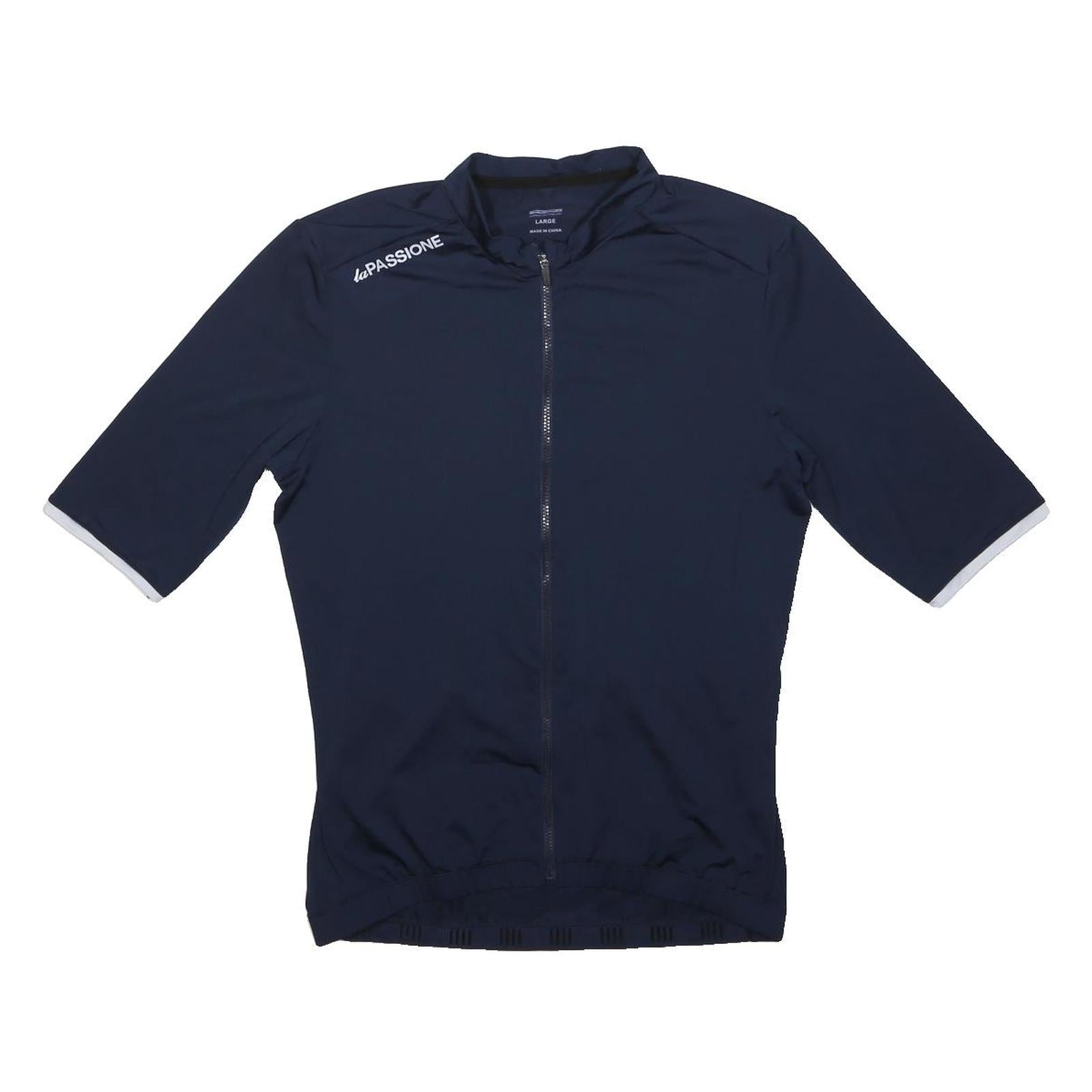 SPEXCEL Womens Navy & White Modern T-Shirt L Short Sleeve Crew Neck Performance