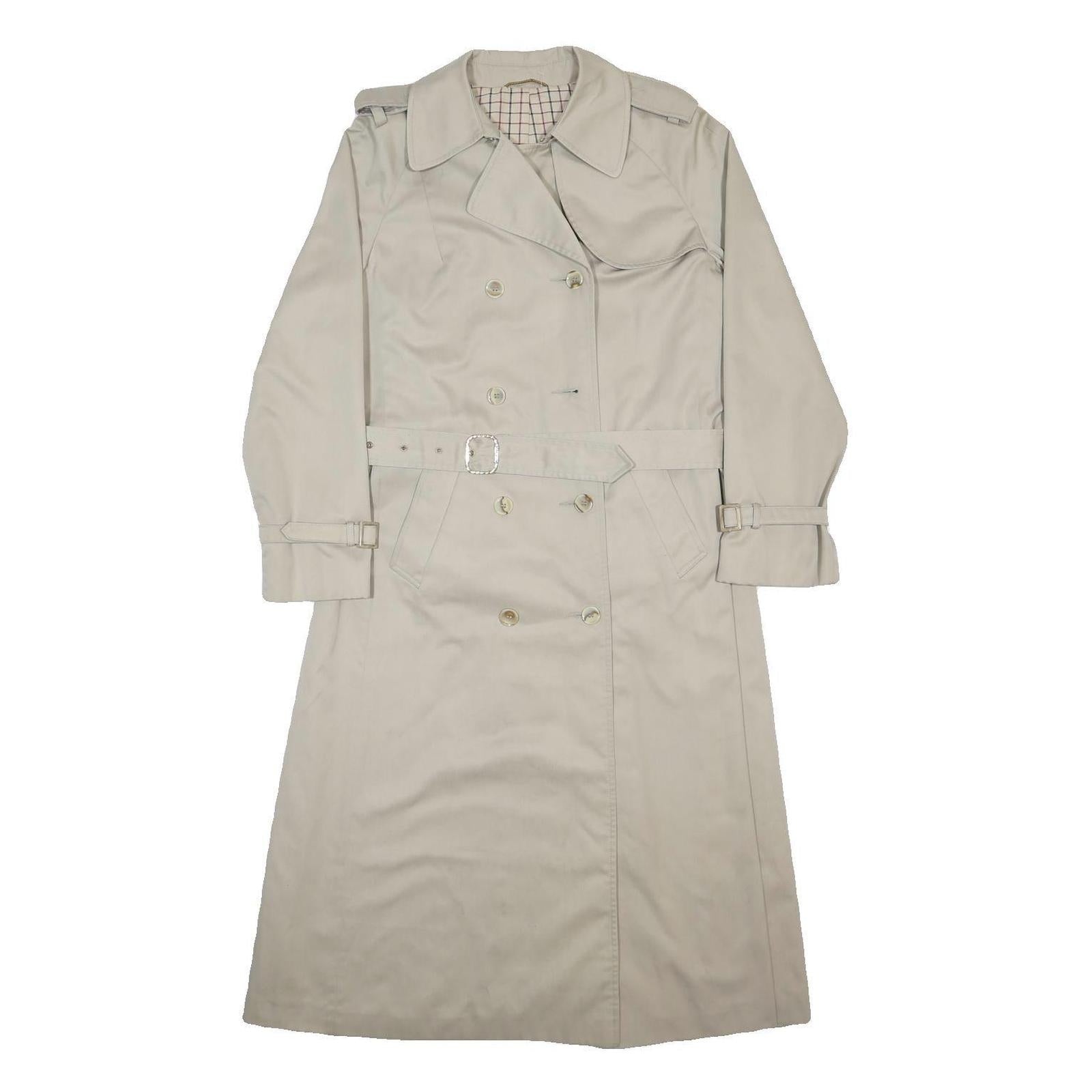 DANNIMAC Womens Beige Cotton Blend Trench Jacket M Button Closure Classic