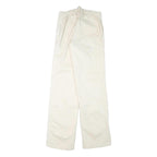 Mens Cotton Blend White Regular Fit Button Closure Trousers W28 L35 Casual