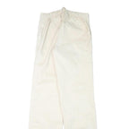 Mens Cotton Blend White Regular Fit Button Closure Trousers W28 L35 Casual