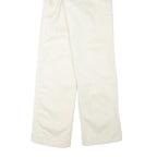 Mens Cotton Blend White Regular Fit Button Closure Trousers W28 L35 Casual