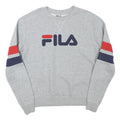 FILA Mens Grey Crew Neck S Cotton Blend Pullover Sweatshirt Red Navy Detail