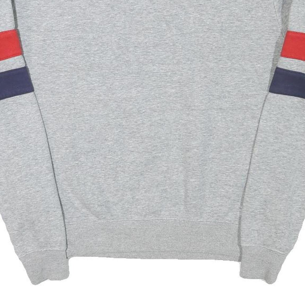 FILA Mens Grey Crew Neck S Cotton Blend Pullover Sweatshirt Red Navy Detail
