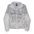THE NORTH FACE Womens Grey Zip Fleece Jacket S Polyester Blend Soft Warm