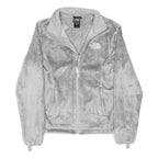THE NORTH FACE Womens Grey Zip Fleece Jacket S Polyester Blend Soft Warm