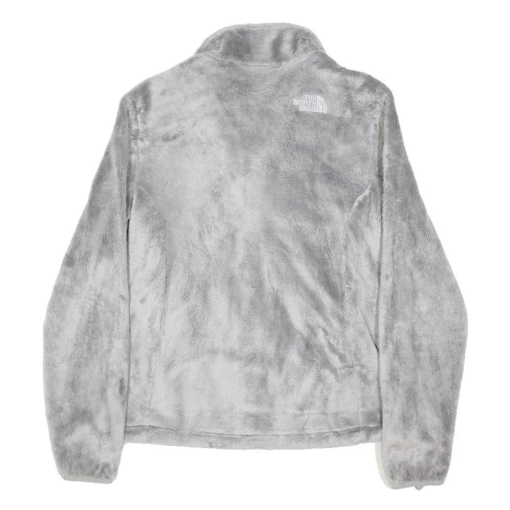 THE NORTH FACE Womens Grey Zip Fleece Jacket S Polyester Blend Soft Warm