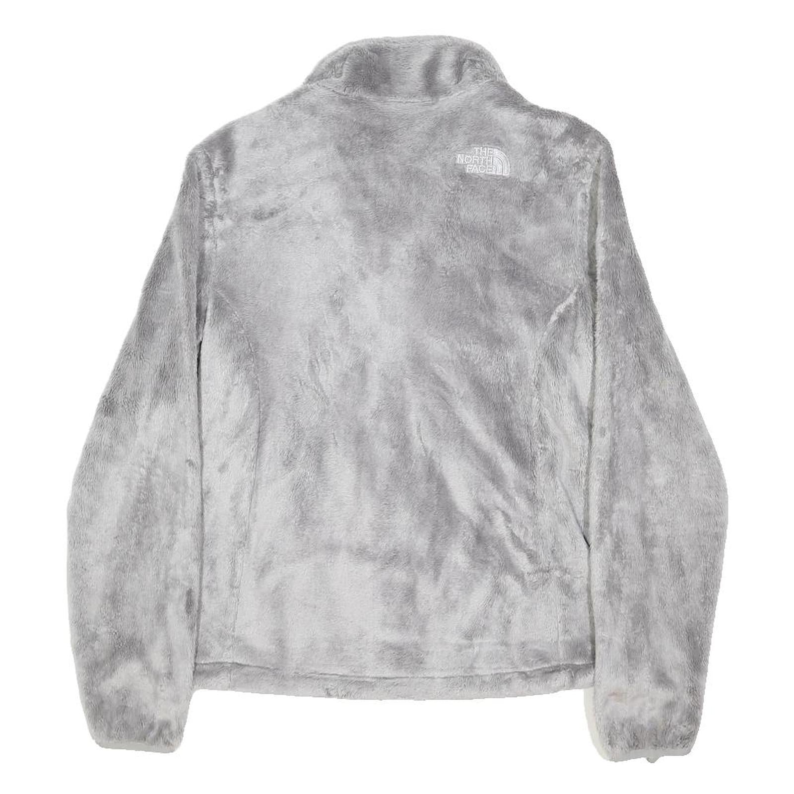 THE NORTH FACE Womens Grey Zip Fleece Jacket S Polyester Blend Soft Warm