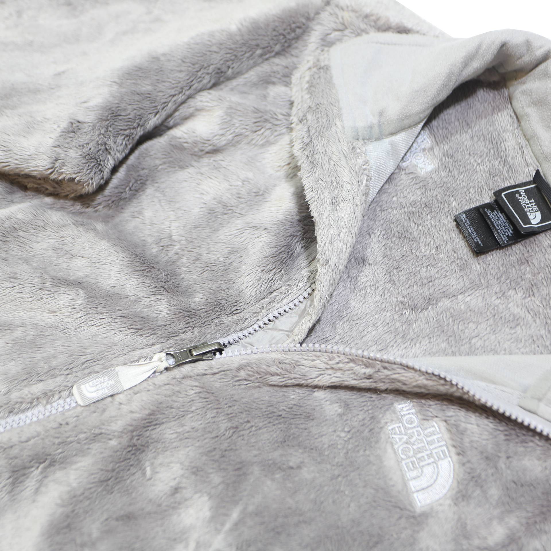 THE NORTH FACE Womens Grey Zip Fleece Jacket S Polyester Blend Soft Warm
