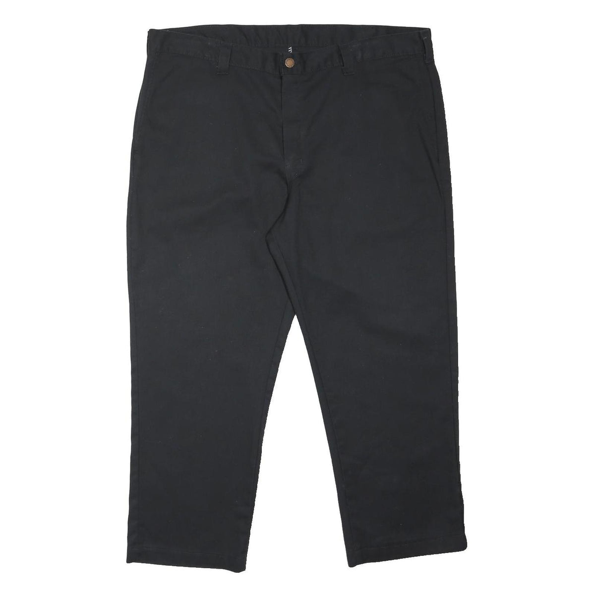 DICKIES Mens Regular Fit Black Polyester Blend Zip Trousers W38 L25 Workwear