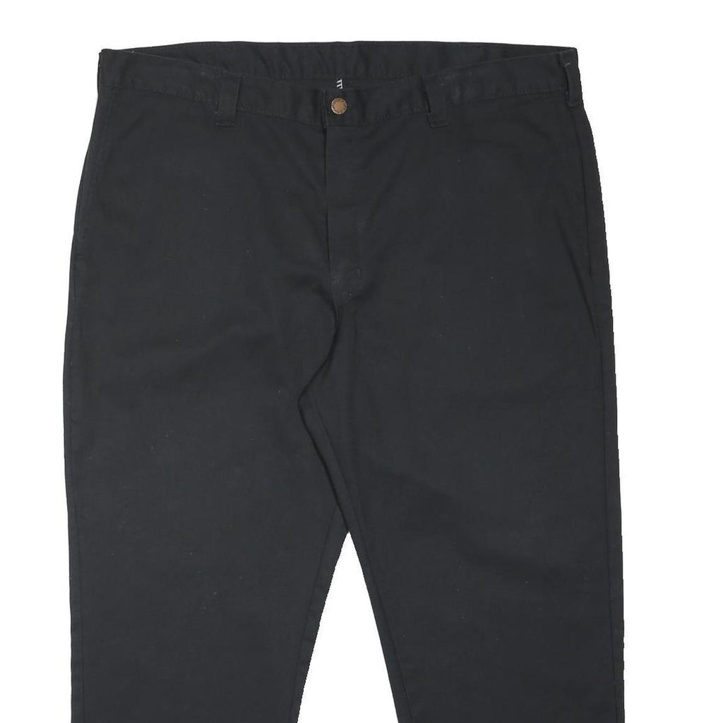 DICKIES Mens Regular Fit Black Polyester Blend Zip Trousers W38 L25 Workwear