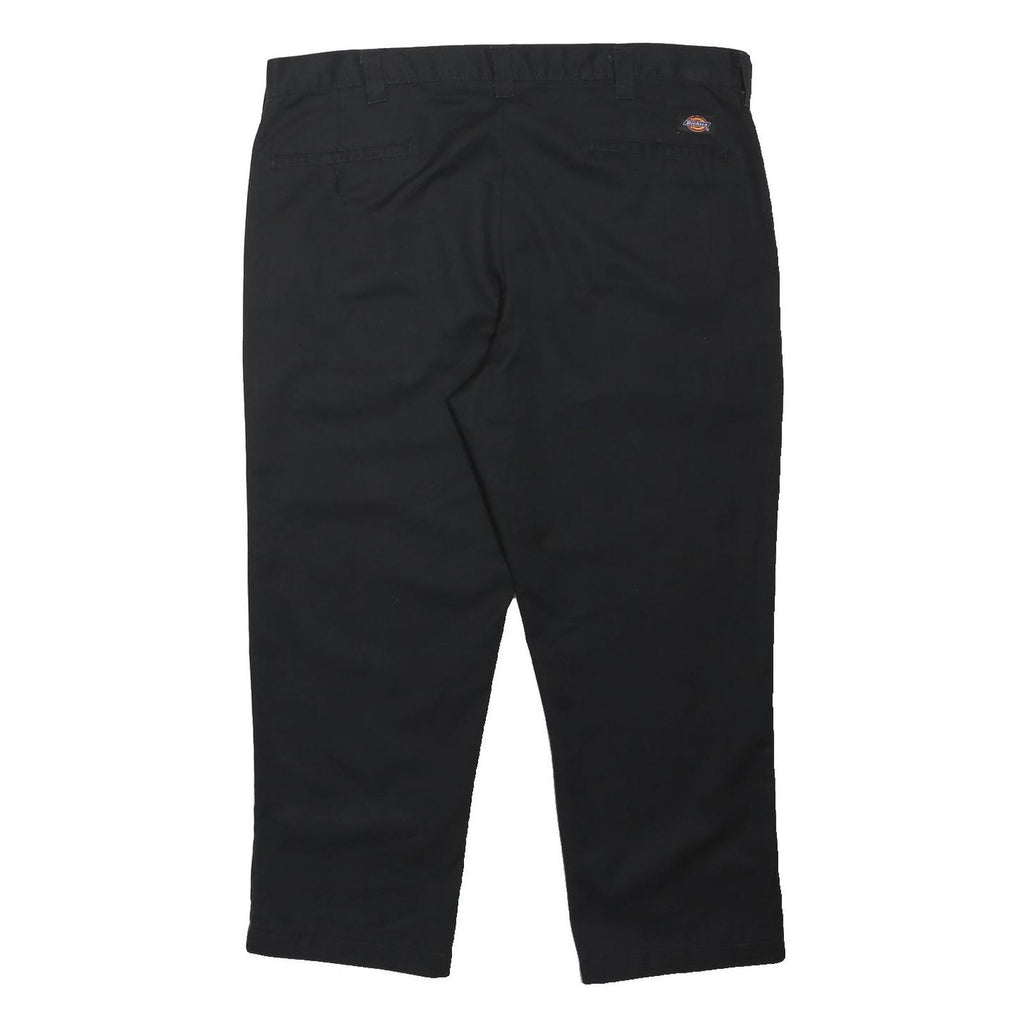 DICKIES Mens Regular Fit Black Polyester Blend Zip Trousers W38 L25 Workwear