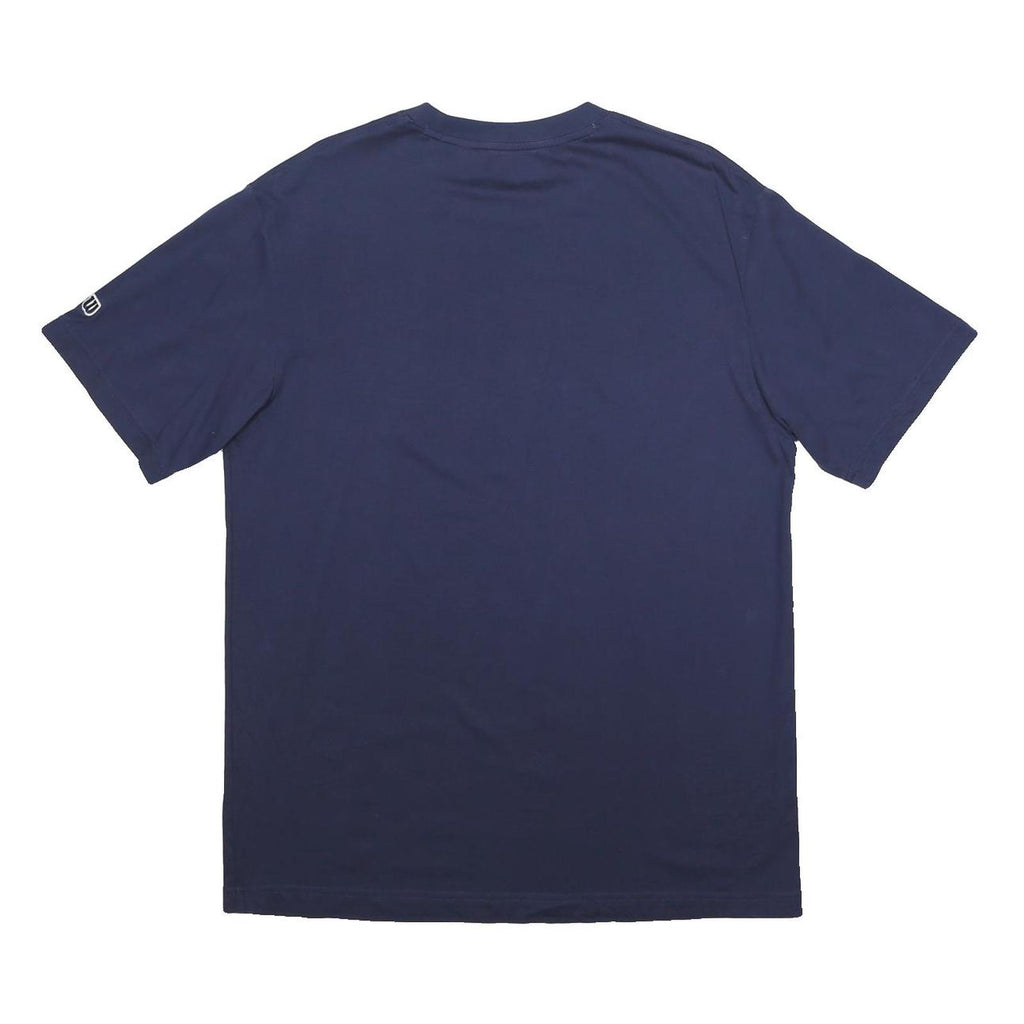 WILSON Mens Blue Cotton T-Shirt M Short Sleeve Crew Neck Logo Print
