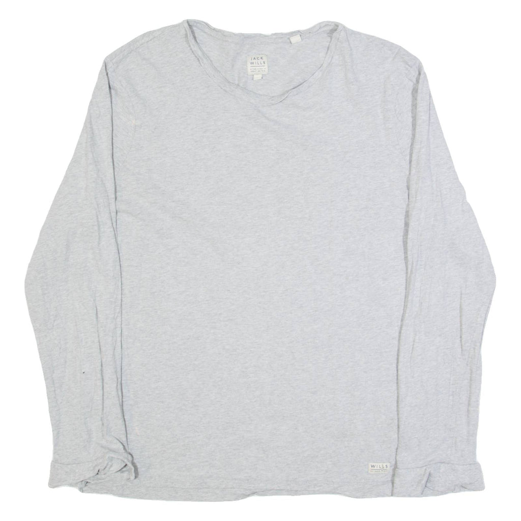JACK WILLS Mens T-Shirt Grey Long Sleeve L