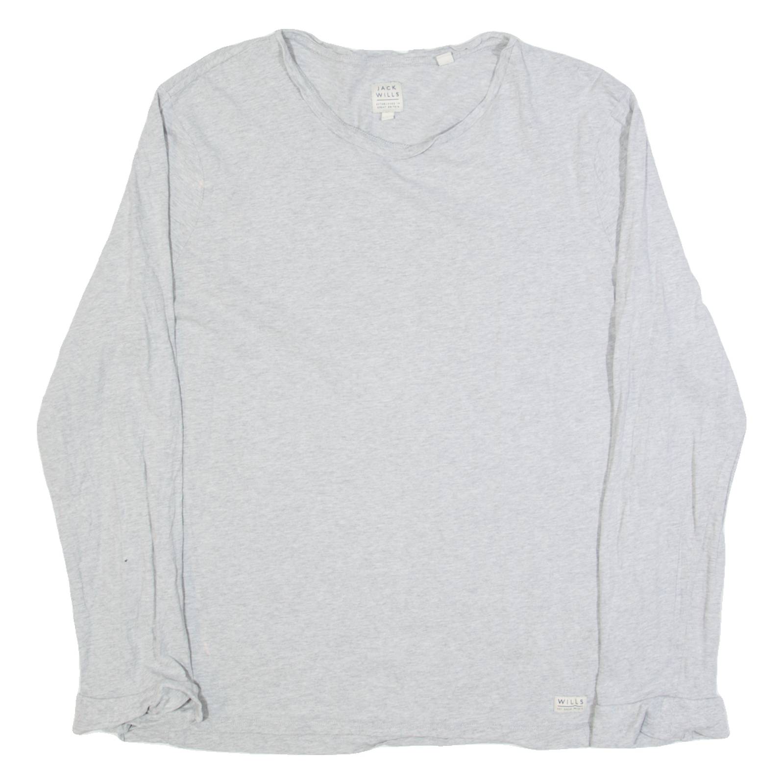 JACK WILLS Mens T-Shirt Grey Long Sleeve L