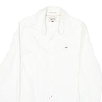 HILFIGER DENIM Mens White Shirt S Classic Cotton Blend Long Sleeve Button Shirt