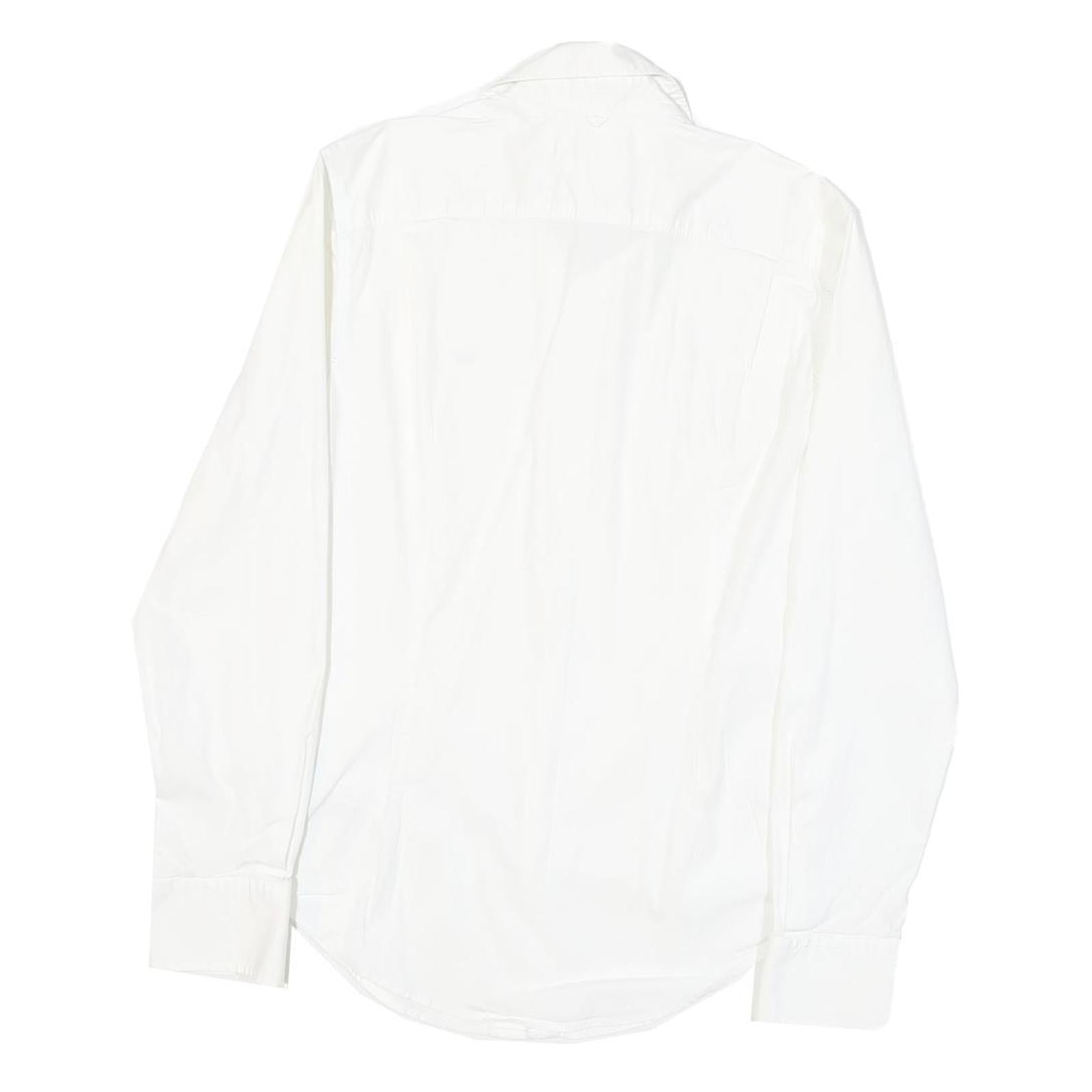 HILFIGER DENIM Mens White Shirt S Classic Cotton Blend Long Sleeve Button Shirt