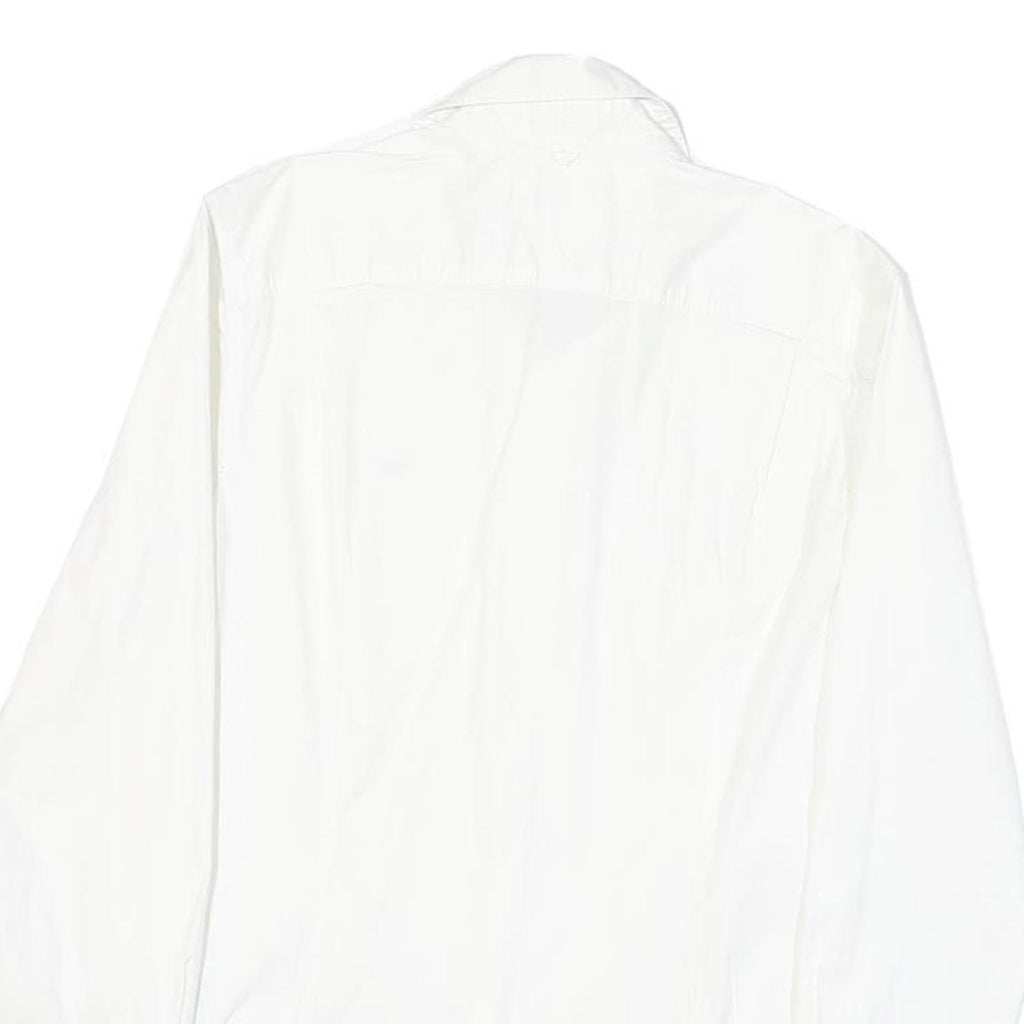 HILFIGER DENIM Mens White Shirt S Classic Cotton Blend Long Sleeve Button Shirt