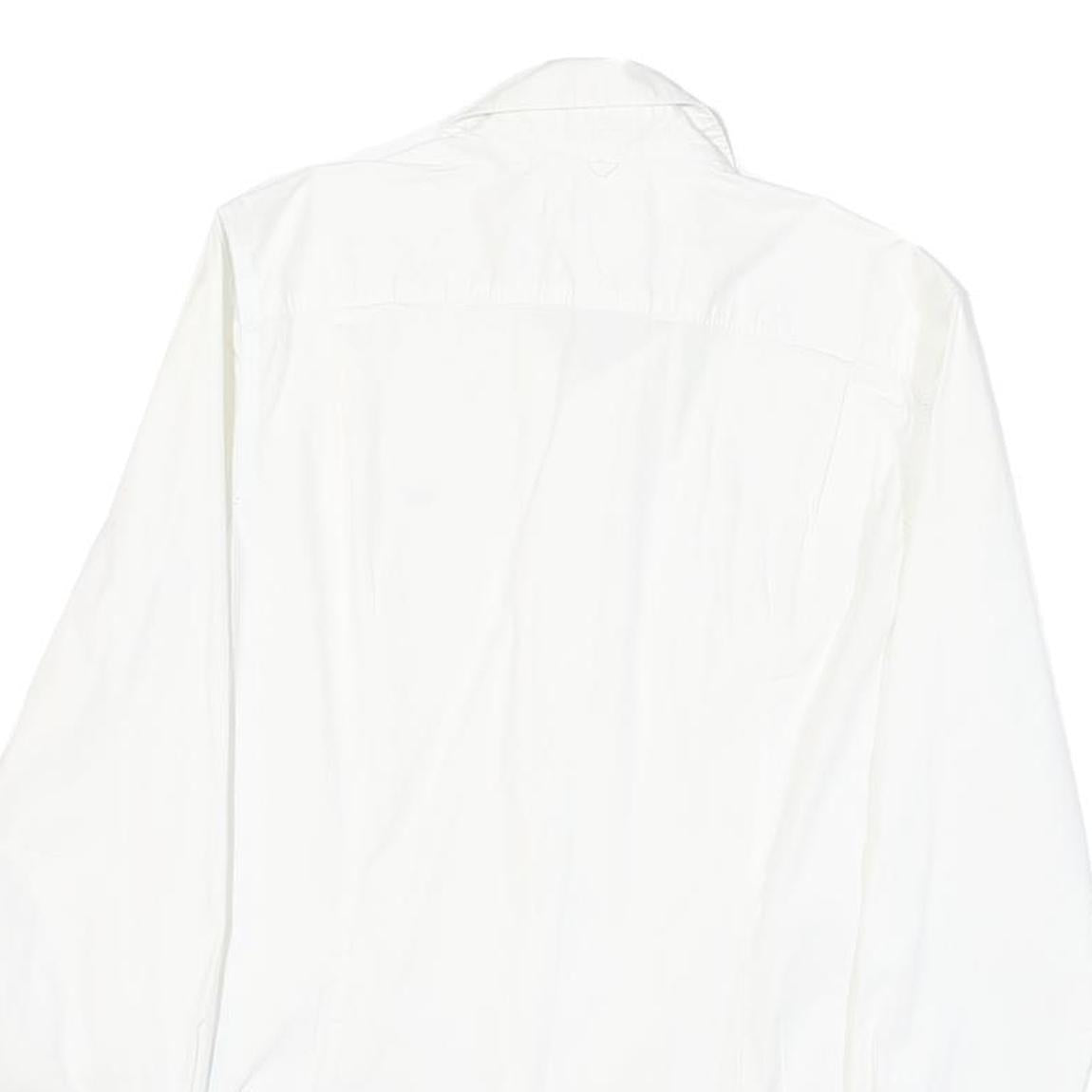 HILFIGER DENIM Mens White Shirt S Classic Cotton Blend Long Sleeve Button Shirt