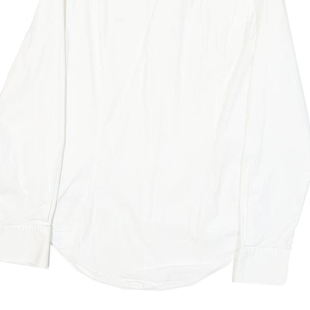 HILFIGER DENIM Mens White Shirt S Classic Cotton Blend Long Sleeve Button Shirt