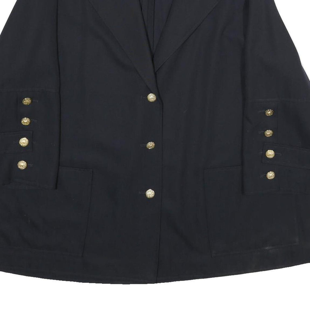 LUISA SPAGNOLI Womens Black Wool Blend Button Jacket M Classic Tailored Large