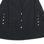 LUISA SPAGNOLI Womens Black Wool Blend Button Jacket M Classic Tailored Large