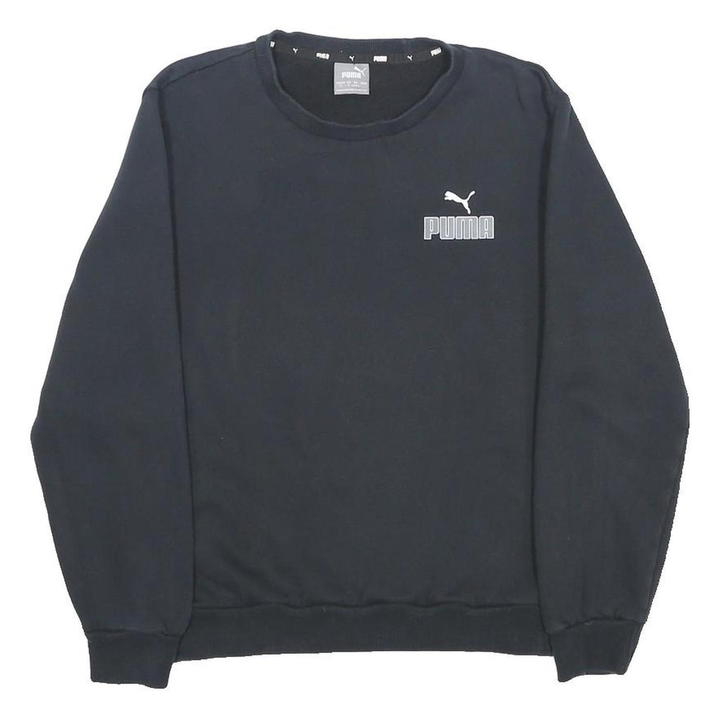 PUMA Mens Black Cotton Blend Crew Neck Sweatshirt S Casual Sports