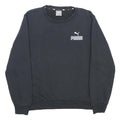 PUMA Mens Black Cotton Blend Crew Neck Sweatshirt S Casual Sports