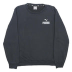 PUMA Mens Black Cotton Blend Crew Neck Sweatshirt S Casual Sports