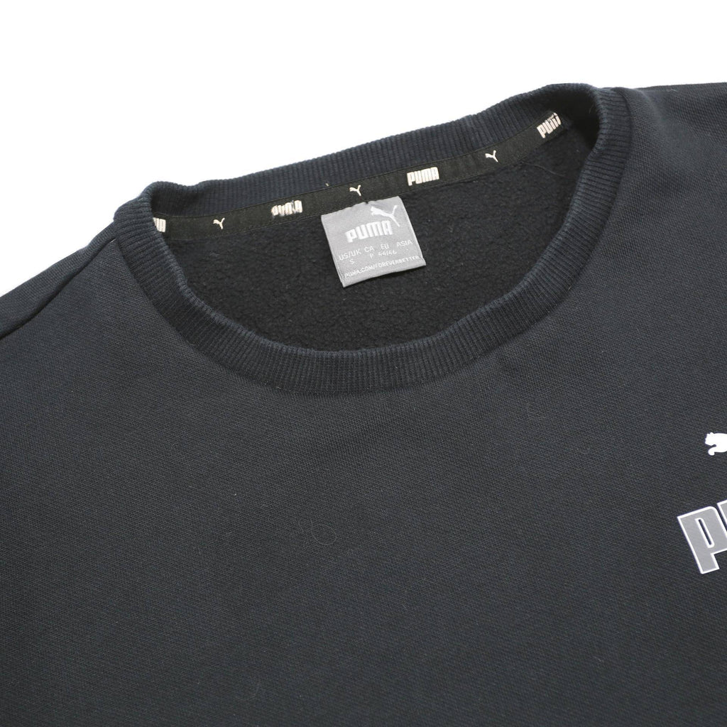 PUMA Mens Black Cotton Blend Crew Neck Sweatshirt S Casual Sports