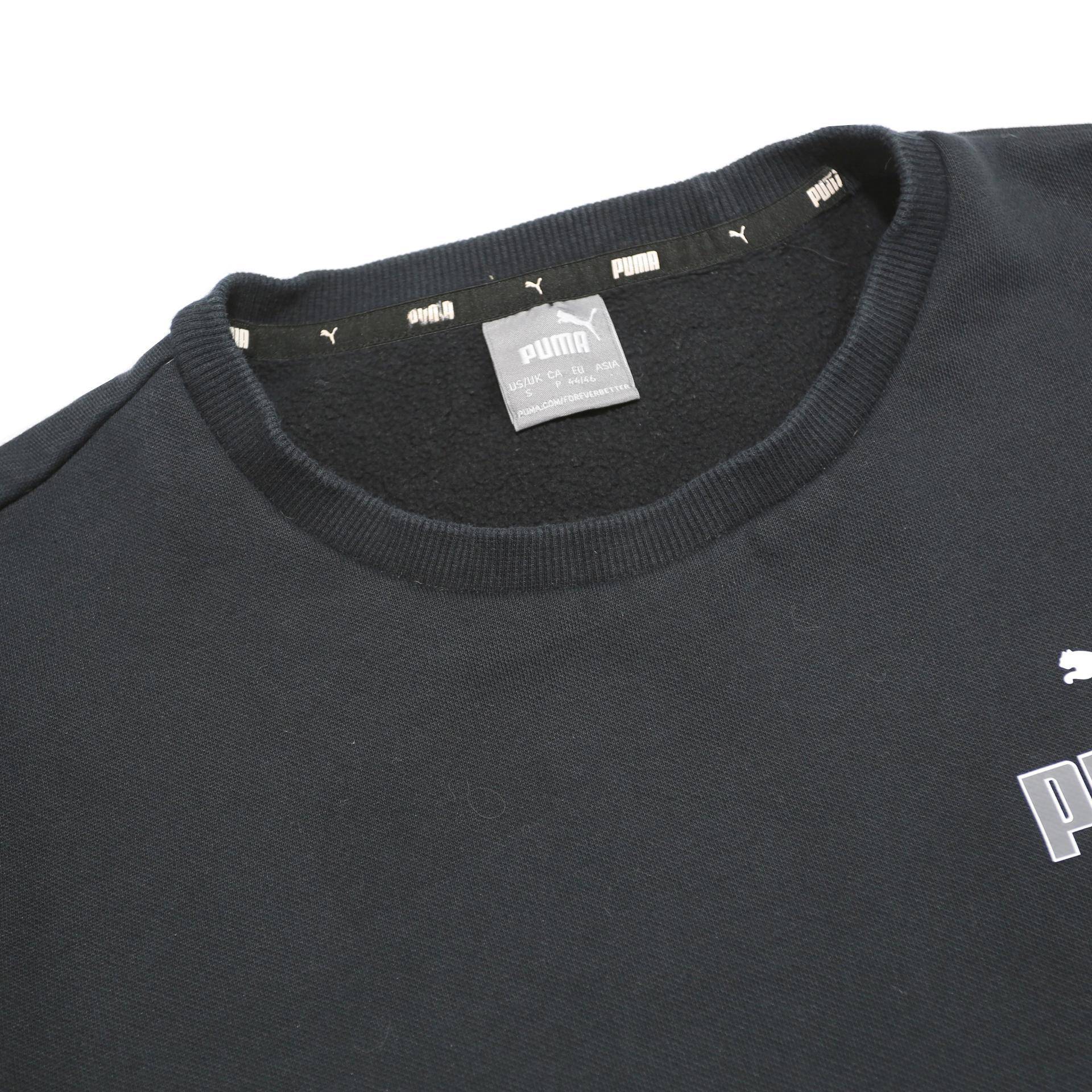 PUMA Mens Black Cotton Blend Crew Neck Sweatshirt S Casual Sports