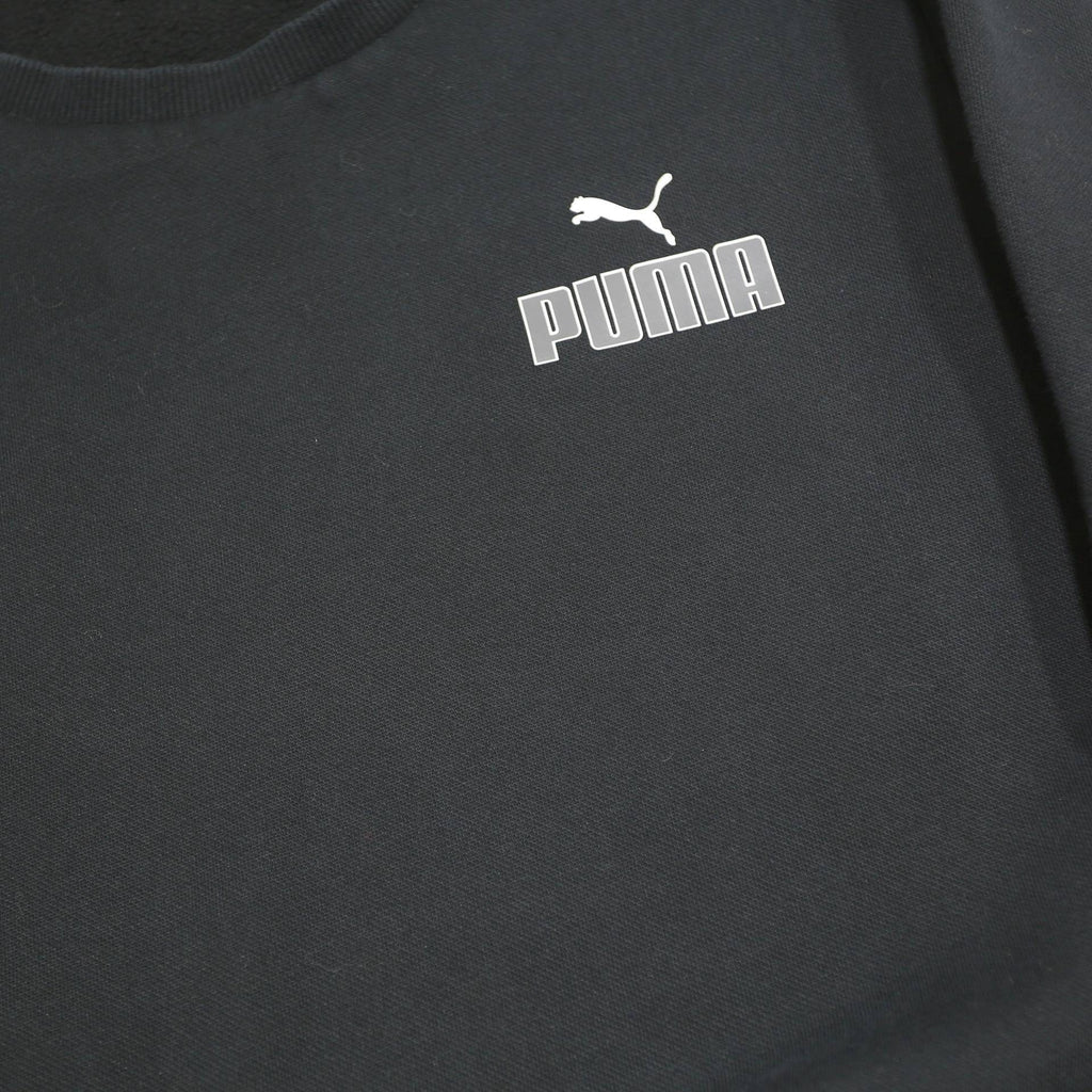 PUMA Mens Black Cotton Blend Crew Neck Sweatshirt S Casual Sports