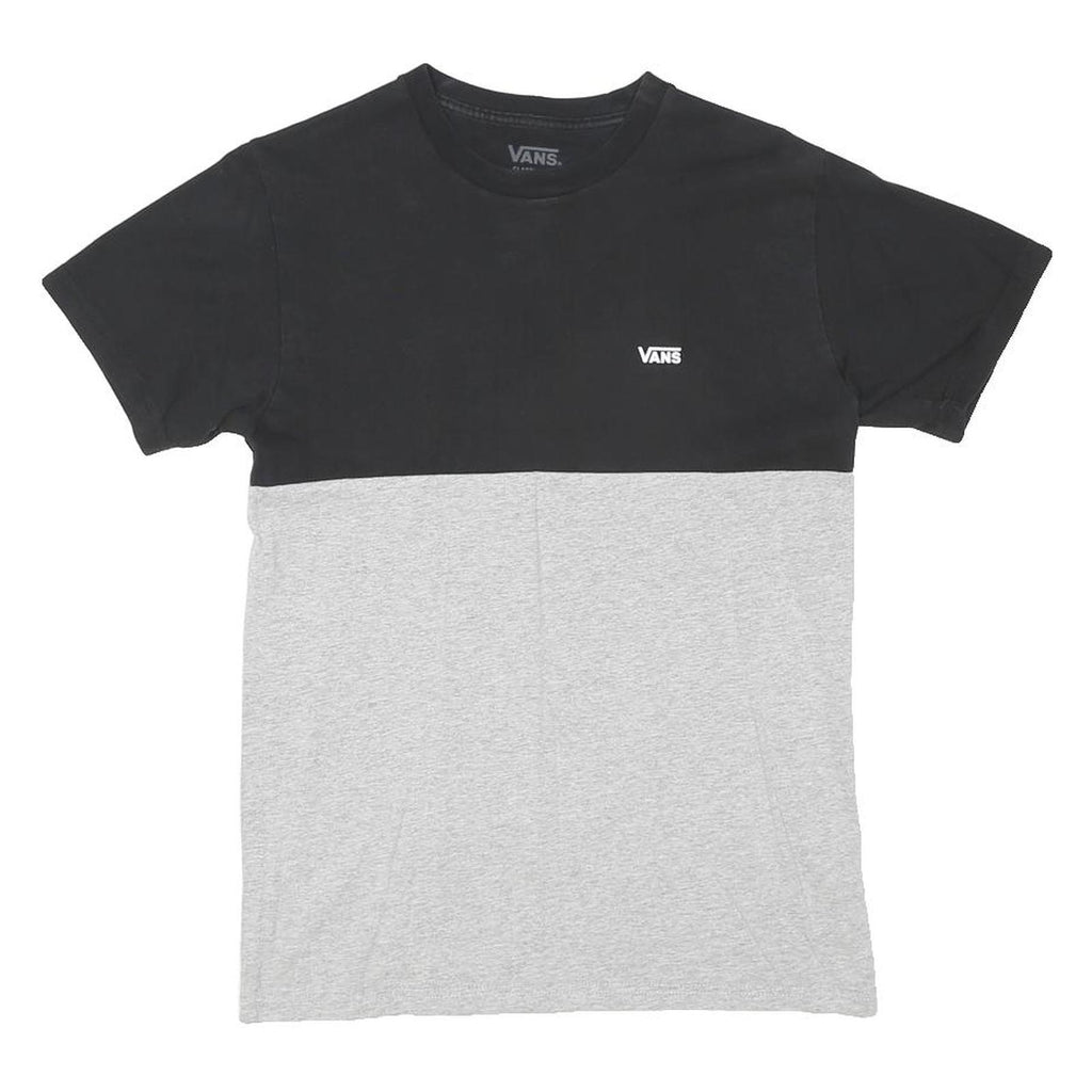 VANS Mens Black & Grey Modern T-Shirt S Short Sleeve Crew Neck Cotton Blend