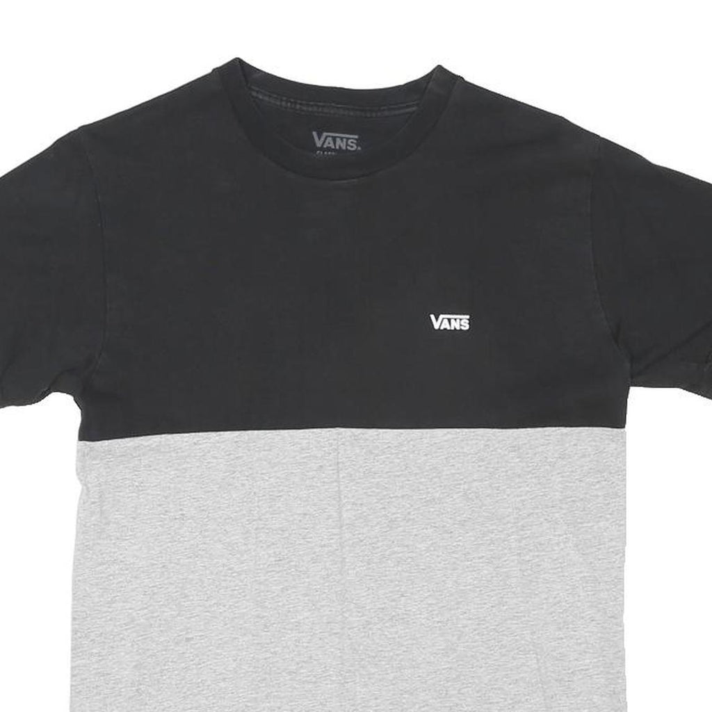 VANS Mens Black & Grey Modern T-Shirt S Short Sleeve Crew Neck Cotton Blend