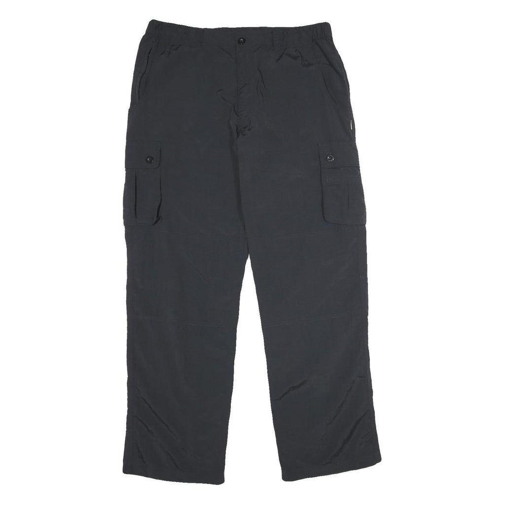 SWITCHER Mens Regular Fit Black Nylon Cargo Trousers W34 L34 Zip Pocketed