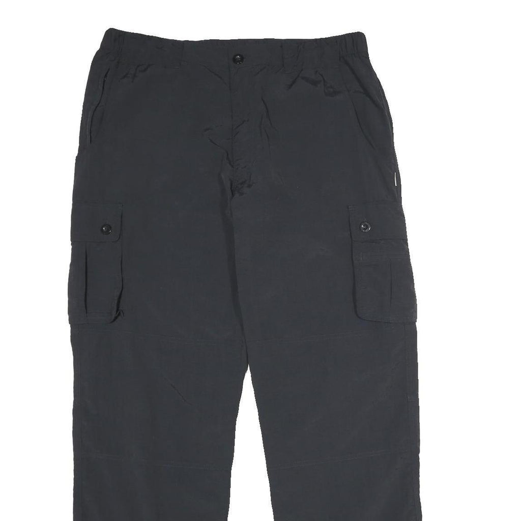 SWITCHER Mens Regular Fit Black Nylon Cargo Trousers W34 L34 Zip Pocketed