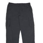 SWITCHER Mens Regular Fit Black Nylon Cargo Trousers W34 L34 Zip Pocketed