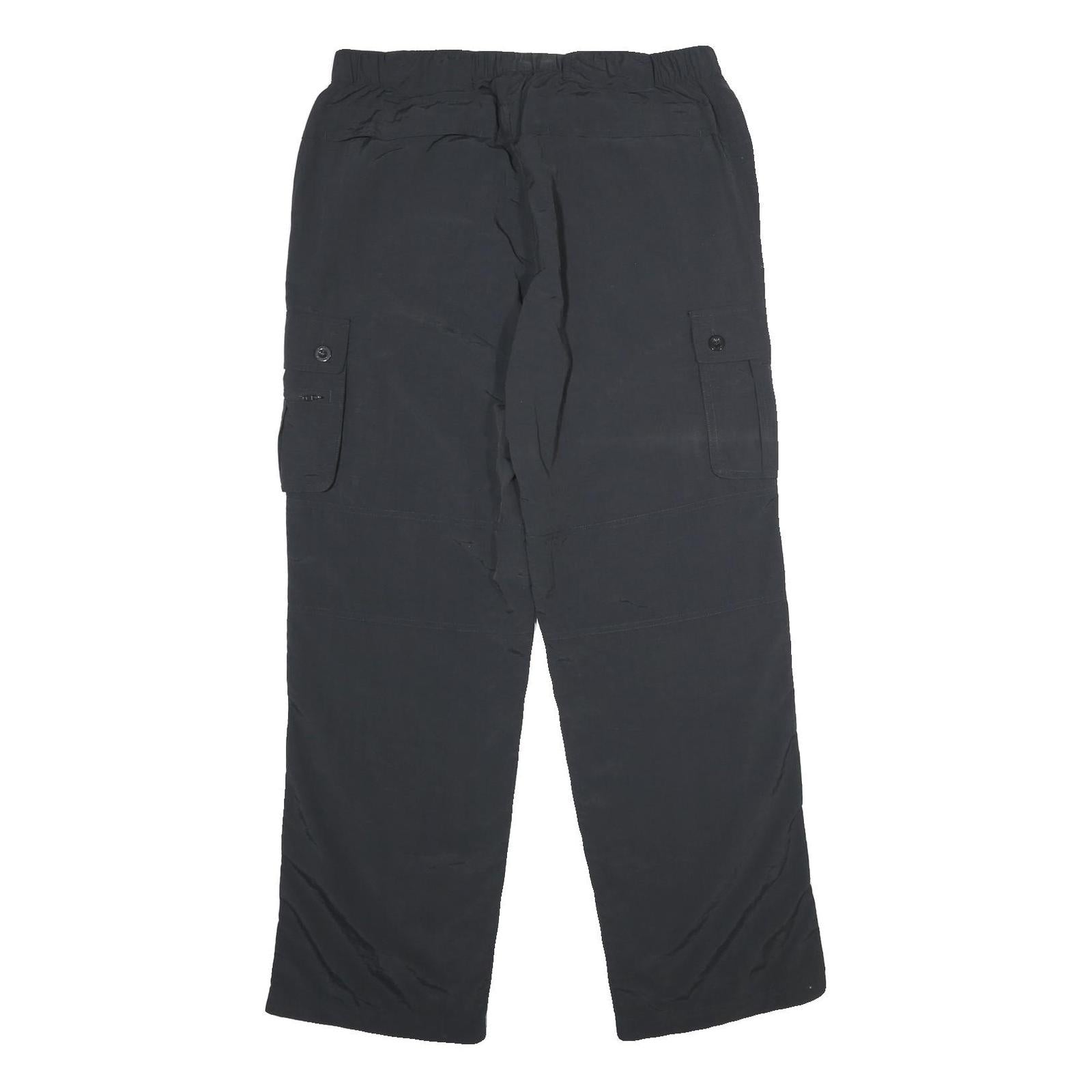 SWITCHER Mens Regular Fit Black Nylon Cargo Trousers W34 L34 Zip Pocketed