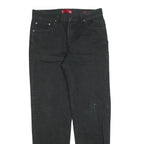 LEVI'S 504 Mens Jeans Black Regular Straight Denim Medium W36 L34 Classic Zip