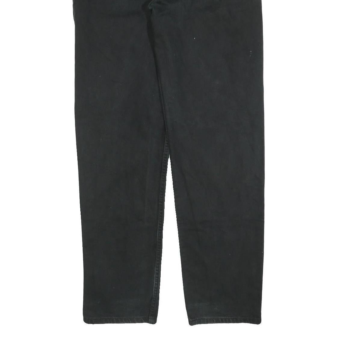 LEVI'S 504 Mens Jeans Black Regular Straight Denim Medium W36 L34 Classic Zip