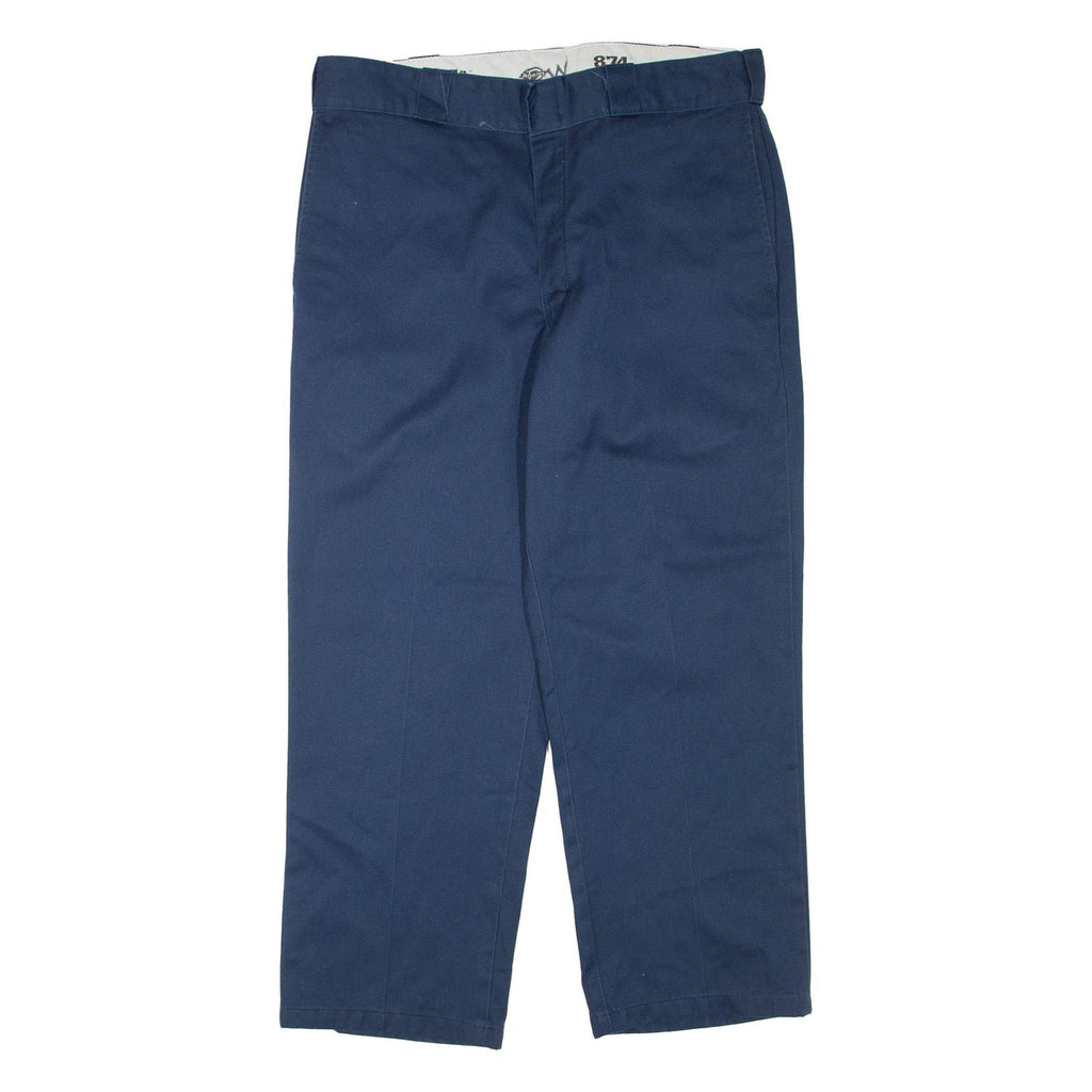 DICKIES Mens Trousers Blue Regular Straight W34 L26