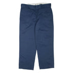 DICKIES Mens Trousers Blue Regular Straight W34 L26