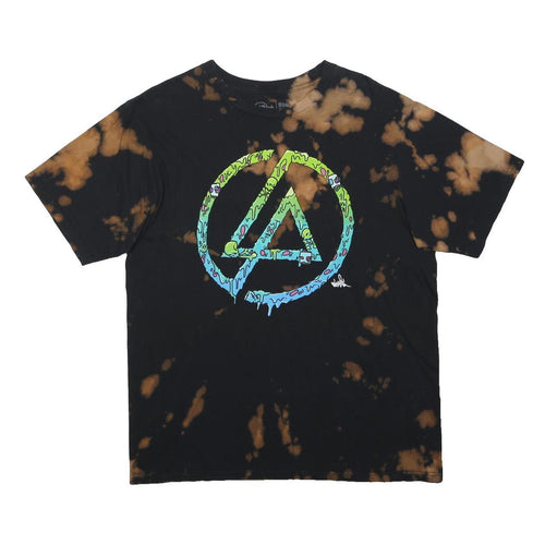 HARD ROCK CAFE Mens Black & Brown Linkin Park Graphic T-Shirt L Short Sleeve